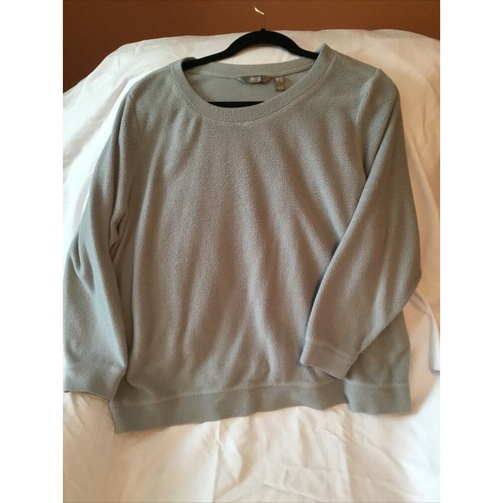 Denim and Company QVC gray Baby Sherpa sweatshirt women’s 2X